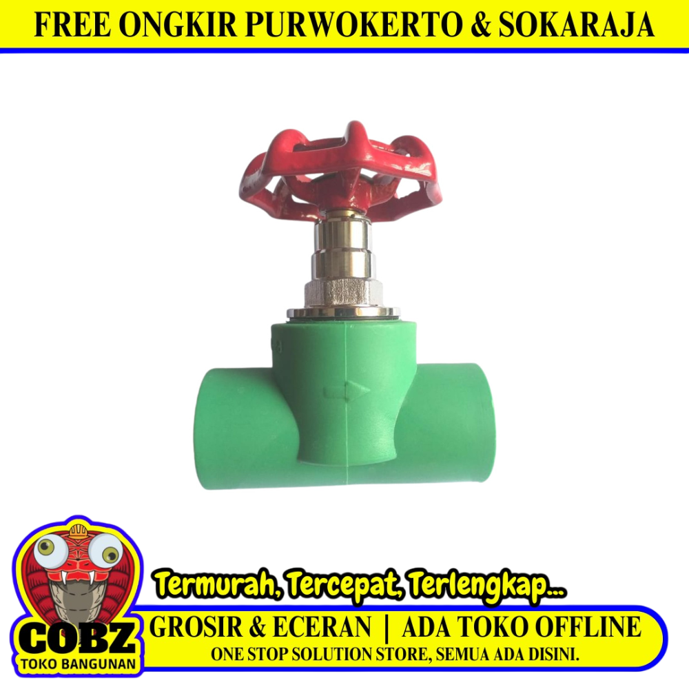 1 IN / RUCIKA Stop Kran Polos Ball Valve Pipa PPR Air Panas Dingin 32 MM Putar PVC