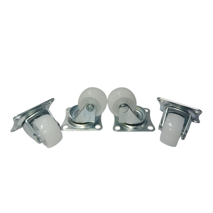 1 IN / NSK Roda Hidup Trolly Bentuk Plat 25 MM Nylon Putih 24 Pcs Dus