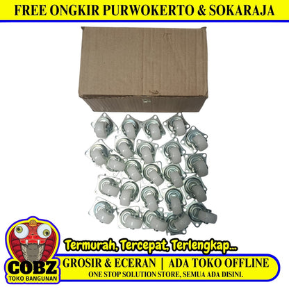 1 IN / NSK Roda Hidup Trolly Bentuk Plat 25 MM Nylon Putih 24 Pcs Dus
