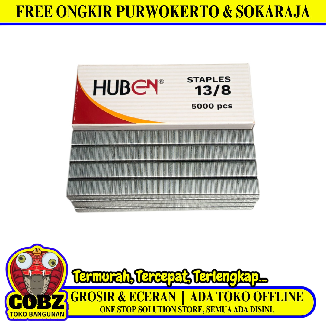 13 / 8 MM / HUBEN Refill Isi Guntacker Stapler Tembak 8 MM Dus