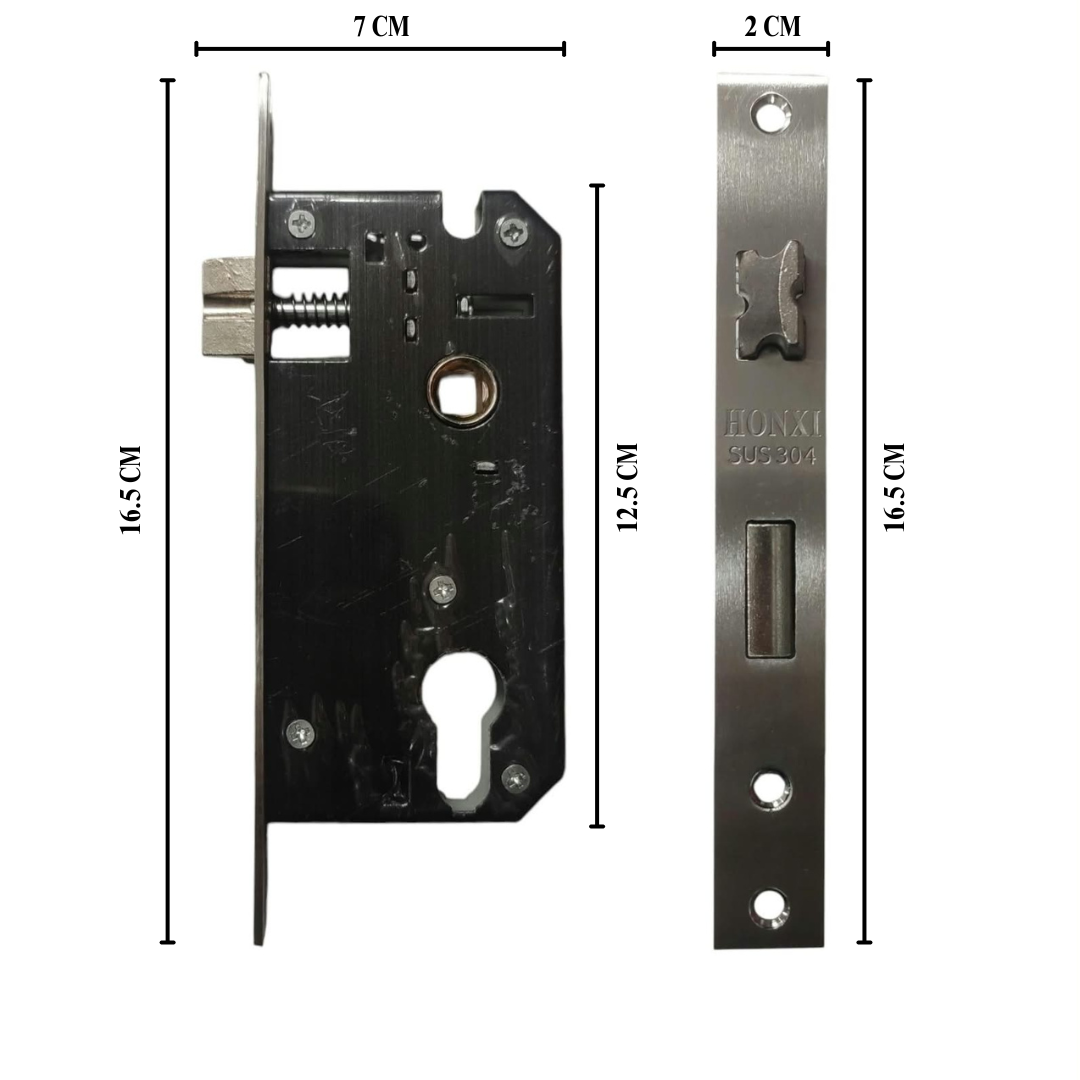 HONXI 222M Handle Door Lock Tarikan Handle Kunci Pintu Tanggung Set
