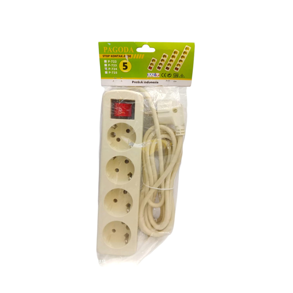 4 LUBANG x 500 CM / PAGODA P-724 Stop Kontak Colokan Terminal Kabel 5 M